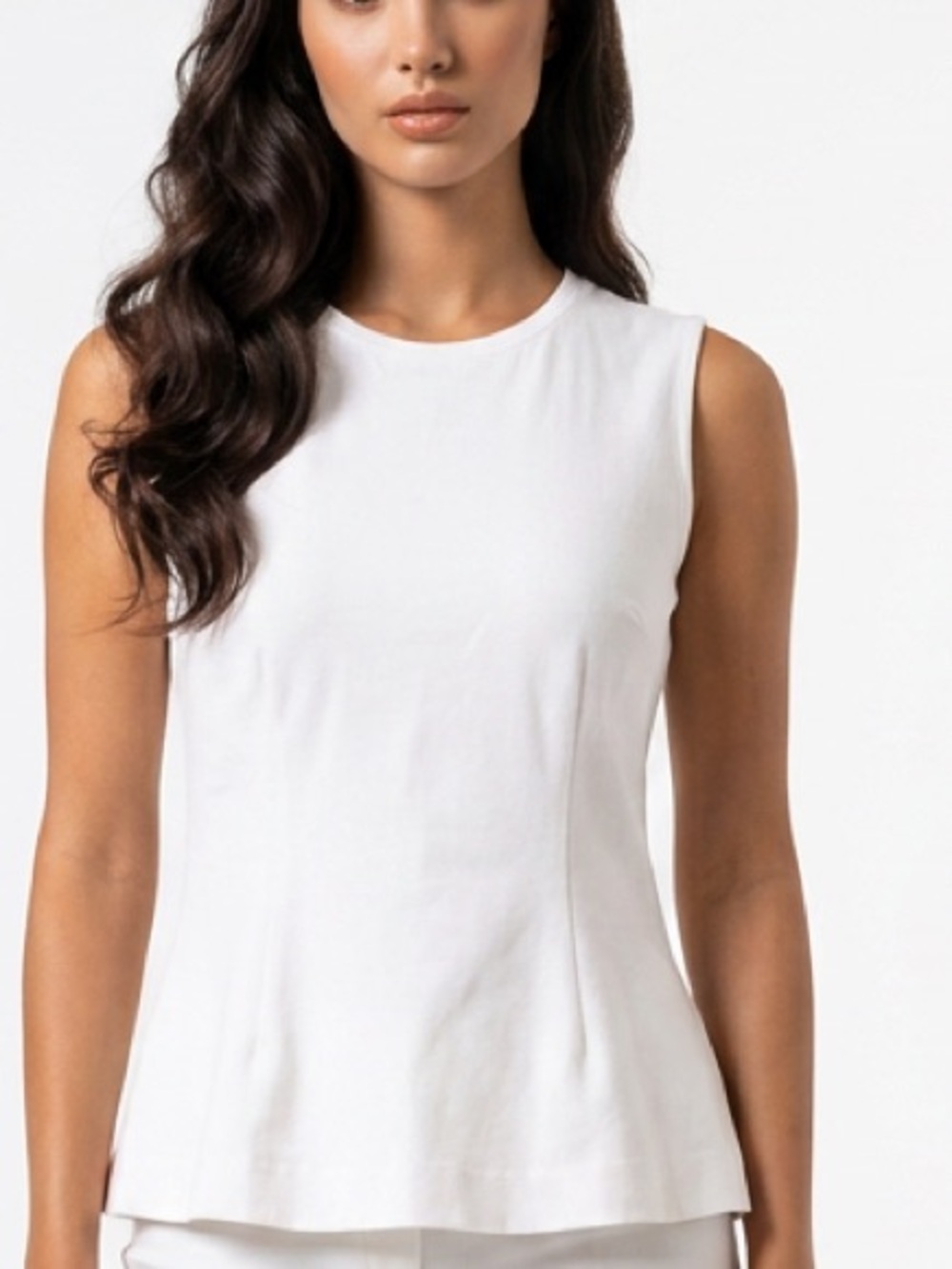 LAUREN RALPH LAUREN | White Sleeveless Peplum Top Sz S